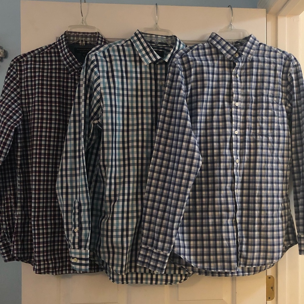 3 Plaid Men’s Dress Shirts